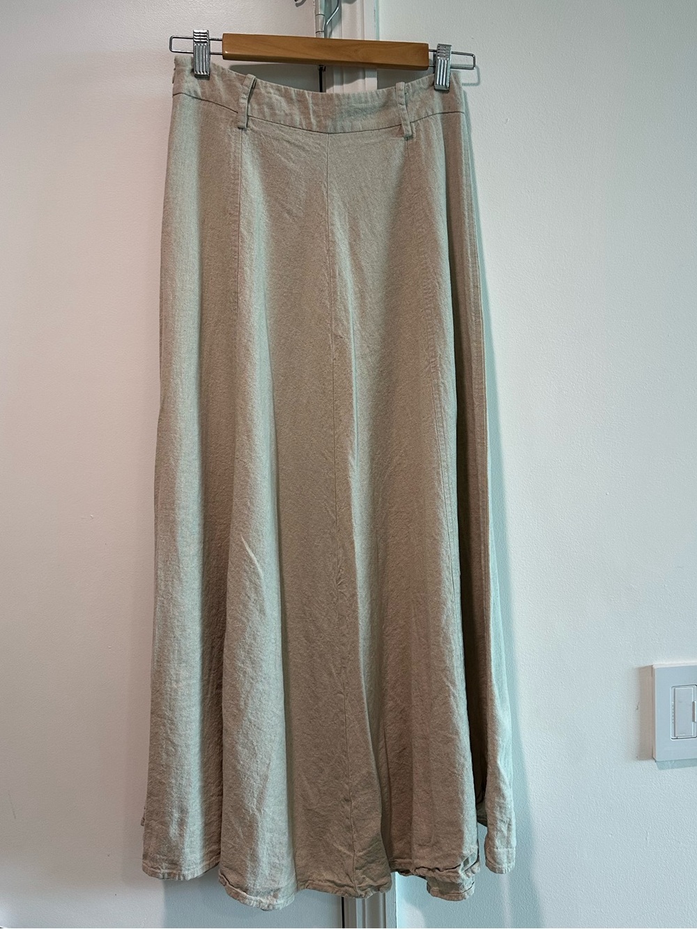 Zara Beige Flowy Long A-Line Skirt — Size XS